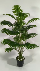 12 Heads Artificial Areca Palm Branches 60-70 Leaves Realistic Fake Palm Tree Leaves for Indoor Home Office Decor (Pole and Pot Not Included)