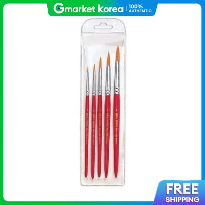 (Hwahong) Bộ 5 cọ lông chồn 320 (size 15) - Cọ tròn dùng cho công việc tỉ mỉ dụng cụ mỹ thuật