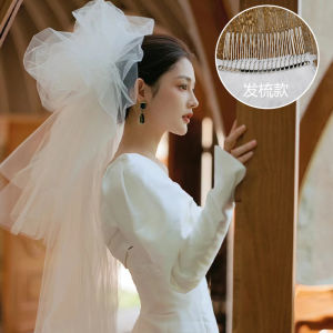 Bridal Short Simple Style Wedding Dress Headpiece Puffy Tulle Hard Net Bridal Hairstyle Photography Prop by Mowedwei