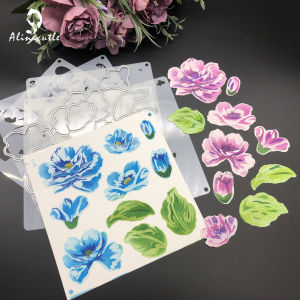 Alinacutle Layered ดอกไม้ Stencils ตัดโลหะ Die Cut สมุดภาพกระดาษหัตถกรรมอัลบั้ม Handmade แม่แบบบัตร Die ตัด