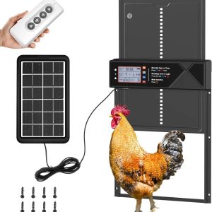 Automatic Chicken Coop Door Solar Powered2000 mAh LCD Display Automatic Chicken Door with Timer & Light Sensor Aluminum Alloy