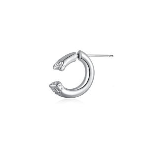 Mens Fashionable Folded Front Opening Cuff Earrings Personality Cool Trendy Alloy Gold Plated Korean Style Ear Jewelry