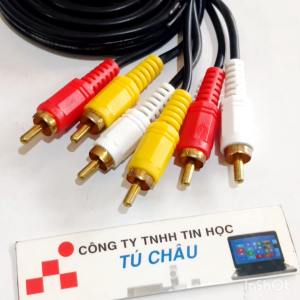 Cáp AV 6 đầu dài 1.5m / 3m / 5m (Màu Đen - Xám nâu)