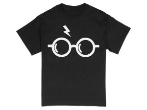 Men and Women Lightning Bolt Glasses Graphic Tee Casual White T-Shirt Trendy Summer Streetwear Cool Pop Culture Men Clothing