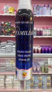 Chai keo xịt bọt mousse tạo kiểu tóc FAMILIAR