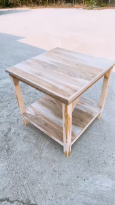 โต๊ะญี่ปุ่น2ชั้นหนา ขนาด60x60x60 ซม 2ชั้น ไม้หนาแข็งแรงวางของหนักได้ทรงสวยงานไม้สักแท้