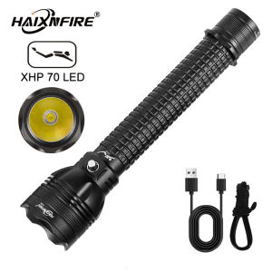 Haixnfire dv69 Đèn pin lặn dùng bình dưỡng khí XHP70 đèn LED 5000 Lumens chống nước dưới nước đèn pin có thể sạc qua USB đèn câu Cá Dưới Nước Đèn Phụ