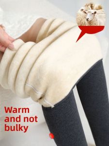 MiiOW | Womens Thickened Fleece Lined Cotton Trousers Winter Warm Long Wool Pants High Waist Slim Fit Inner Wear Cat Person MiiOW