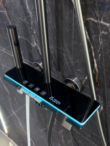 Shower Set LED Digital Display Copper Faucet Bathroom Hot and Cold Shower Head Piano Shower Rain Shower