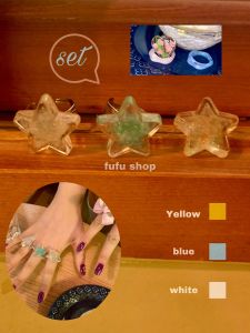 Fufu Store Five-Pointed Star Cute Funny Ring Clear Color Bubble XINGX Japanese and Korean Ring Opening