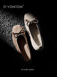 Q.VONTON | Soft Wool Upper Mary Janes for Spring/Summer Shallow Cut with Bow Soft Sole