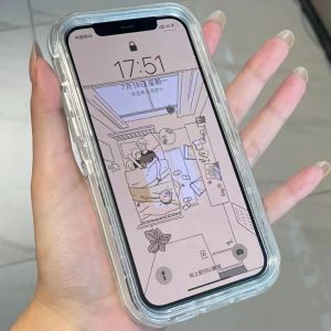 Ốp khe cắm thẻ giáp sang trọng trong suốt cho iPhone 11 12 13 14 15 16 Pro Max Plus 6 6S 7 8 Plus X XR XS Max SE Ốp điện thoại chống sốc trong suốt nhiều màu sắc