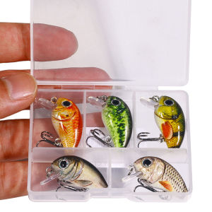 HENGJIA 5pcs 1.5g-2g 3cm Mini Crankbait Kit Artificial Wobblers Hard Bait Bass Trout Fishing Lure Tackle Pesca Peche Truite
