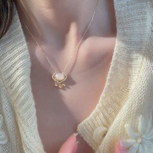 Ruyi Safety Lock Necklace Female Summer 18K Gold Longevity Lock Xiangyun Lock Ins Light Luxury Minority Fancy Clavicle Chain