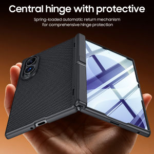 for Samsung Z Fold 8 Case: Leather Back Case Invisible Stand Full Hinge Protection Anti-Slip Shockproof Phone Cover for Galaxy Z Fold 8 Ultra CaseZ Fold 7 Case