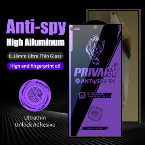 Ultra-thin Full Glue Support Fingerprint Unlocking Tempered Glass for Samsung Galaxy S25 S24 Ultra S23 S22 S21 Plus Clear Anti Spy Privacy Full Cover Screen Protector