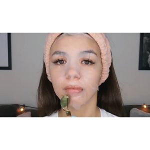 Thanh lăn/Tấm guasha Derf bằng đá ngọc bích massage mặt độc đáo Cindyhome