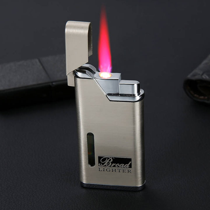 Metal Torch Gas Lighters Visual Air Tank Windproof Lighter Cigar Butane ...