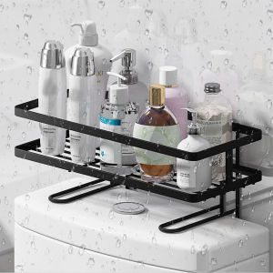 Over The Toilet ShelfToilet Storage 1Tier Bathroom Organizer ShelvesMulti-function Paper Holder Basket No Drilling Space Saver