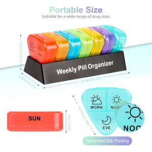 1PCS Daily Pill Organizer 3 Times a DayWeekly Pill Organizer - Travel Pills Case with 7 Daily Pocket Case to Hold Vitamin