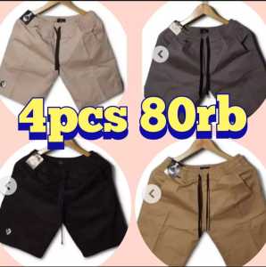 PROMO 4 PCS CELANA PENDEK BOARDSHOT & CHINO RIB DENIM DEWASA