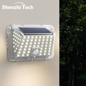 LED Solar Motion Sensor Light Outdoor Smart Security Light with PIR Human Detection Light Control &6000K Brightness for Garden