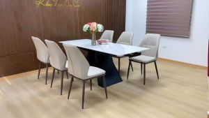 Bàn ăn thông minh mở rộng LACASA chân A mặt đá Ceramic. Nhập khẩu cao cấp. Căn hộ chung cư nhà phố hiện đại