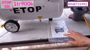 Máy Nén Khí Sạch Giảm Âm Không Dầu ETOP 30L-Công Suất 600W-Tặng Dây Xoắn Hơi Và Xì Khô- HÀNG CHÍNH HÃNG - BẢO HÀNH TOÀN QUỐC