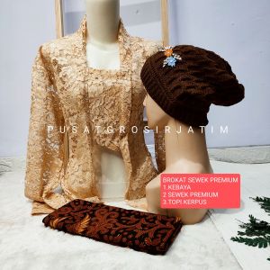 Kebaya nenek jadul 1set Kebaya nenek jaman dulu Kebaya brokat 1set brukat Kebaya kutubaru