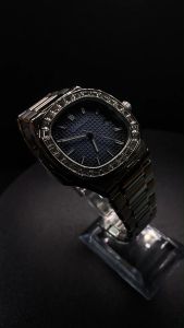 CRRJU Jam Tangan Pria Anti Air Keren Bercahaya Tali Baja Tahan Karat dengan Berlian Imitasi 5019