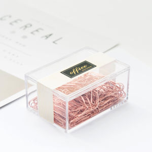 A Box of Creative Paper Clip Rose Gold Metal Paper Clip U-shaped Paper Clip Stationery Office and Learning Supplies