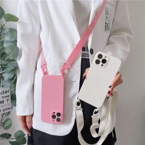 Crossbody Lanyard Necklace Cord Rope Strap Phone Case For iPhone 14 11 12 13 Pro Max Mini XS XR X 7 8Plus SE3 14Max Soft Funda