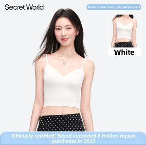 Secret World | Padded V-Neck Camisole Top White