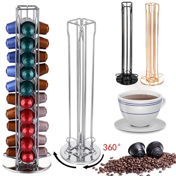 Coffee Capsules Holder 40 Capsules Holder 360° Chrome Plating Rotatable