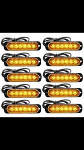 High Quality 1PCS Car Lights Emergency Warning Hazard Flash Stroboscopes 12V-24V 6LED Strobe Light Truck Trailer LED