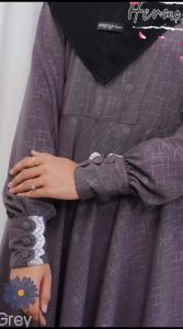 Gamis hermosa wolfis embos motif kurma azwa abu-gamis abu tua syari-gamis lebaran terbaru 2025