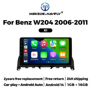 NaviFly 2Din 9 Car Radio For Mercedes-Benz C-Class W204 S204 C220 C180 2007-2010 Multimedia Player GPS Carplay Android Auto