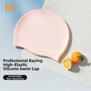 361° | Comfortable Silicone Swim Cap for Long Hair Men Large