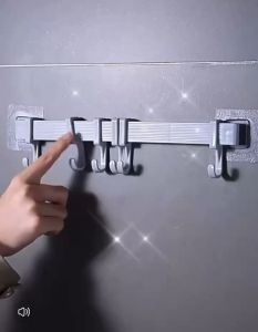 Bathroom kitchen seamless 6 hooks Punch-free wall hook
