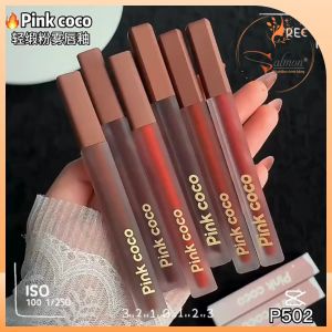 Son Kem Nhung Lì PINK COCO P502 Nắp Đỏ Vuông Dài Lên Màu Cực Chuẩn Hottrend Nội Địa Trung - Salmon Shop