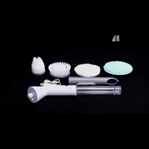 Electric Spin Scrubber Cordless Rechargeable with Replaceable Brush Heads for Household Kitchen Bathroom Powerful Cleaning Tools