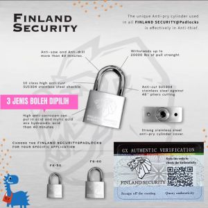 🔥MURAH LEBIH RM100+🔥100% ORIGINAL FINLAND SECURITY PADLOCK🔥ANTICUT🔥ANTIPRY🔥LOCK MOTOR Y15 Y16 125ZR LC135 MT150 RXZ EX5