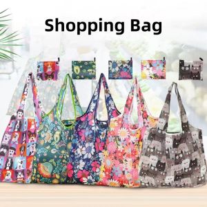 Eco-Friendly Reusable Shopping Bags Foldable Lightweight Women Handbag Totes Heavy Duty Washable Cloth Grocery Bags