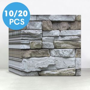 10/20Pcs 3D Faux Stone Wall Panels Self-adhesive Panels Kitchen Backsplash Farmhouse Wall Decor 30cm X 30cm