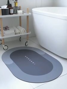 【SG Stock】Technology Floor Mat Bathroom Non-slip Mat Water Absorption Carpet Quick-Drying diatomite Mat bath mats