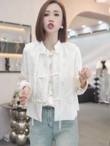New Chinese Style Fashionable Jacket Vest Womens Autumn Winter Retro Age Reduction High Fashion Button up Pure Color Stand Collar