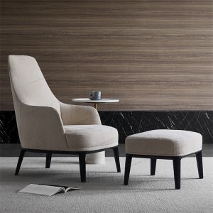 Luxurious High-Back Hotel Chair Sofa Chair Leather Chair Single Person Nordic Living Room Chair Casual Chair Recliner Tiger Chair