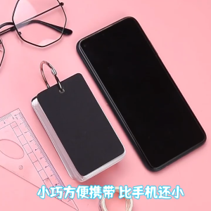 30PCS Gel Pen Set Lron Ring Handwritten Memo Hard Blank English Word Card Loose-leaf Memo Note Message Card 50 Pages