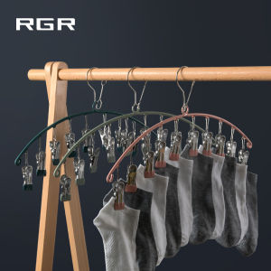 Macaron Colored Plastic Clothes Hanger for Drying Socks Underwear Nordic Style Home Balcony Use 6pcs Anti Rust Windproof