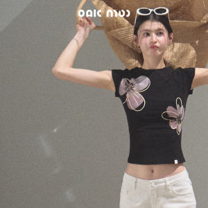 OAKMOO | Áo Thun In Hình Đính Phối Căn Bản Giảm Cân